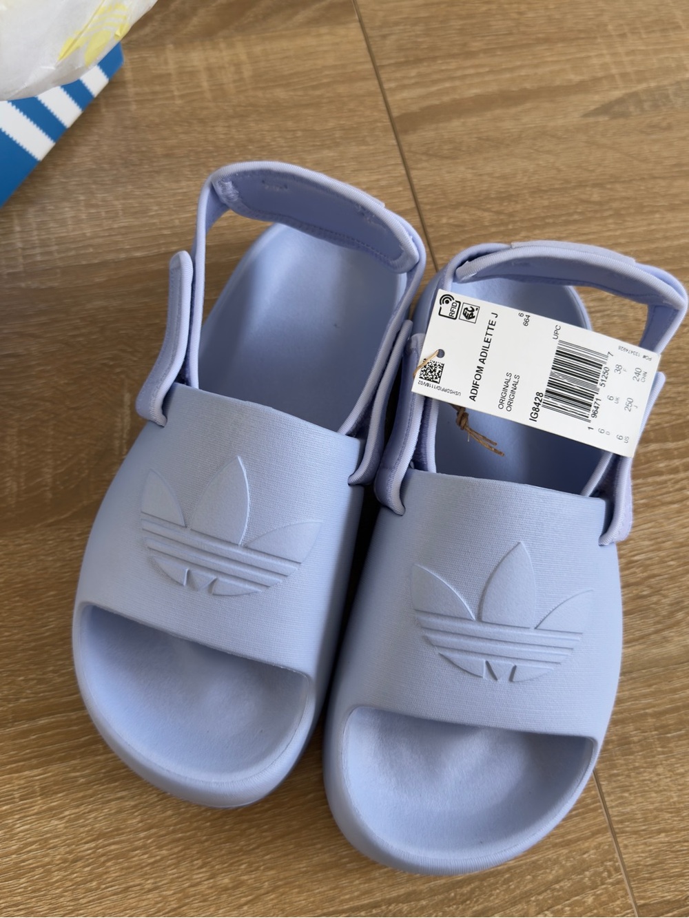 adidas Kids Lavender Slide Sandals with Heel Strap